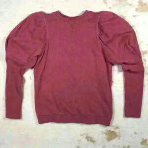 STELLA & DOT Burgundy Balloon Sleeve Thick Long Sweatshirt Cranberry Women Small